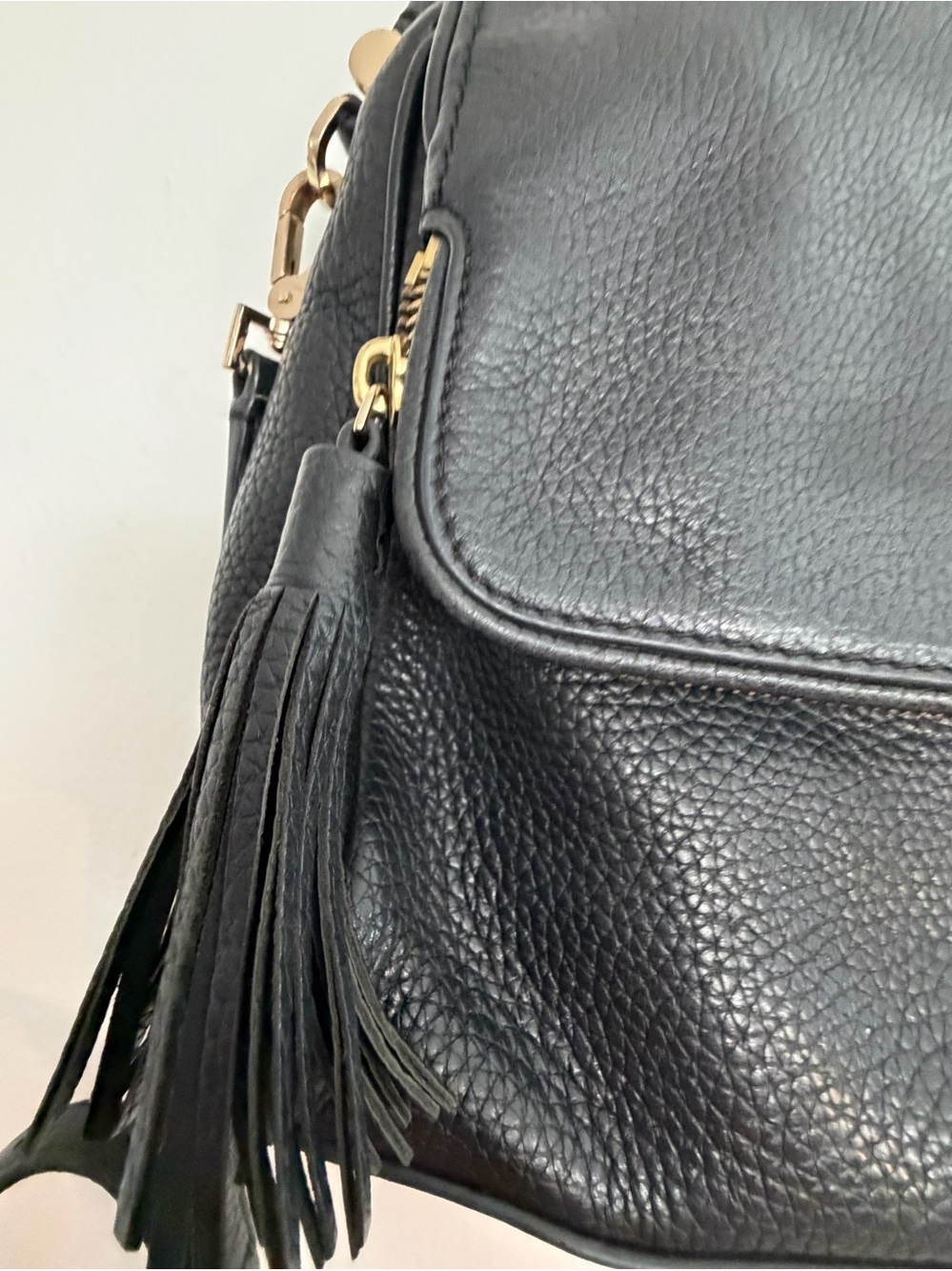 Kate Spade Chester Street Black Pebbled Leather Crossbody bag Satchel Tassel - Picture 7 of 14